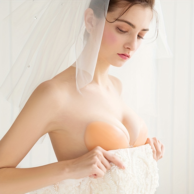 Plunge Bra Push Up - Sutiã de Silicone Feminino Invisível, Adesivo