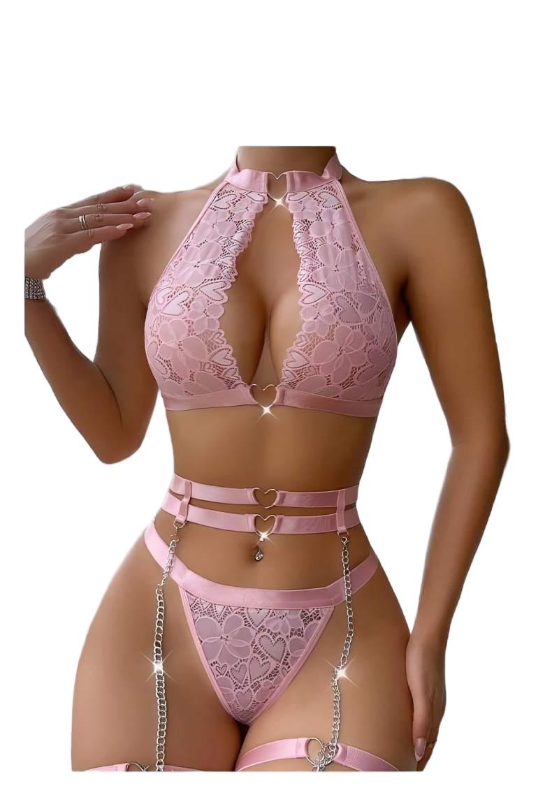 Plunge Bra Push Up - Conjunto de Lingerie Sexy com Sutiã
