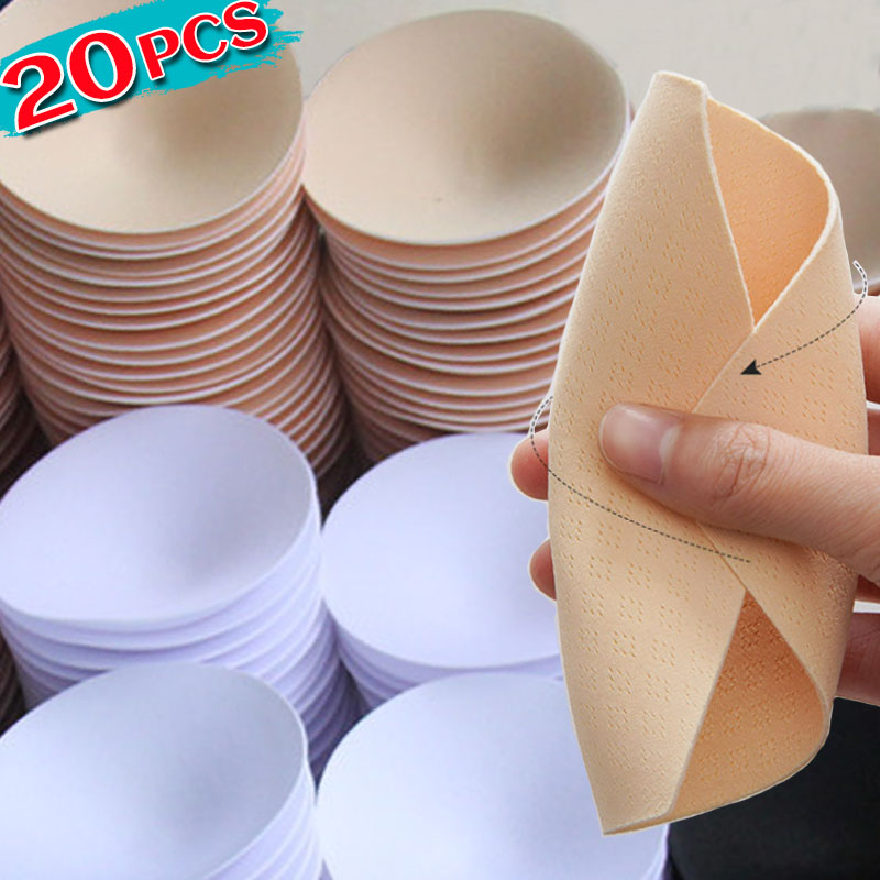 Push Up Bra Silicone - 2/20 pçs esponja removível push up
