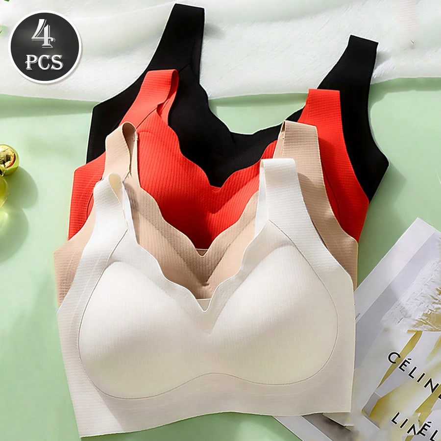 T Shirt Bra Seamless - Conjunto de 4 Sutiãs Sem Costura