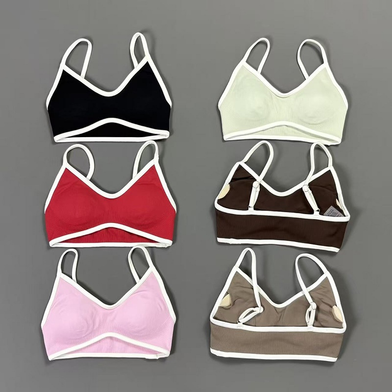 Sports Bra Racerback - Sutiã Esportivo Feminino Contrastline com Decote