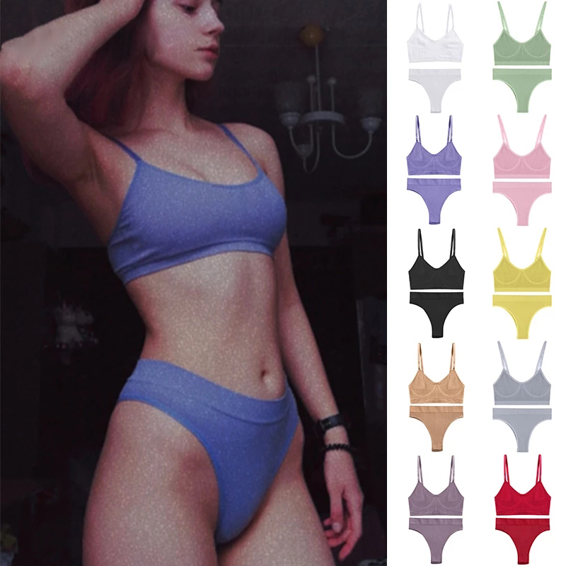 Cotton Bra Everyday - Conjunto de sutiã e tops elásticos