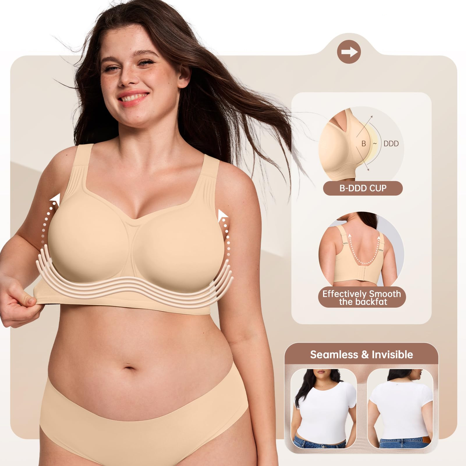 Sutiã Sem Fio Plus Size para M - Full Coverage Bra avaliação e preço