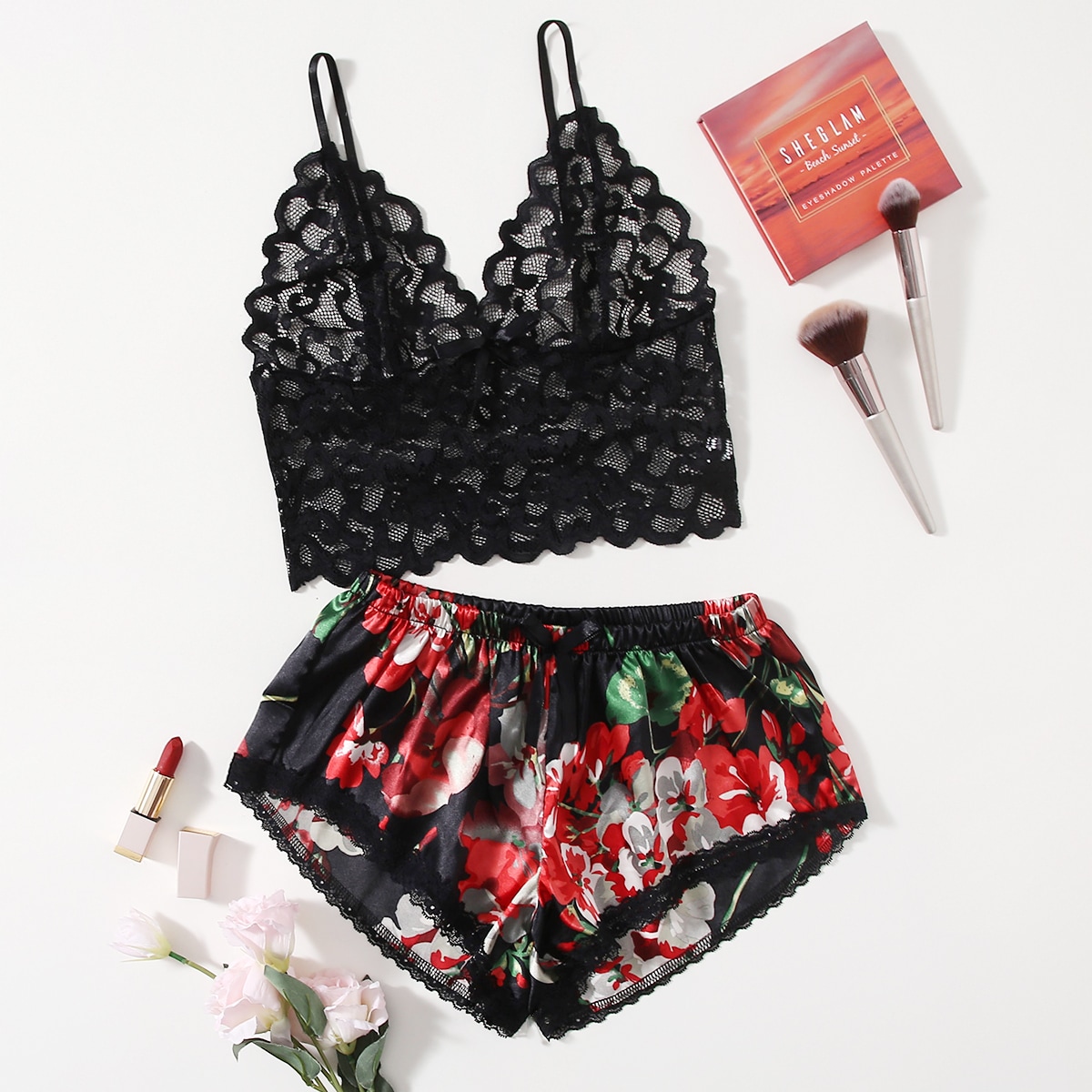 Conjunto de Pijama de Renda Fl - Lace Bralette Set avaliação e preço